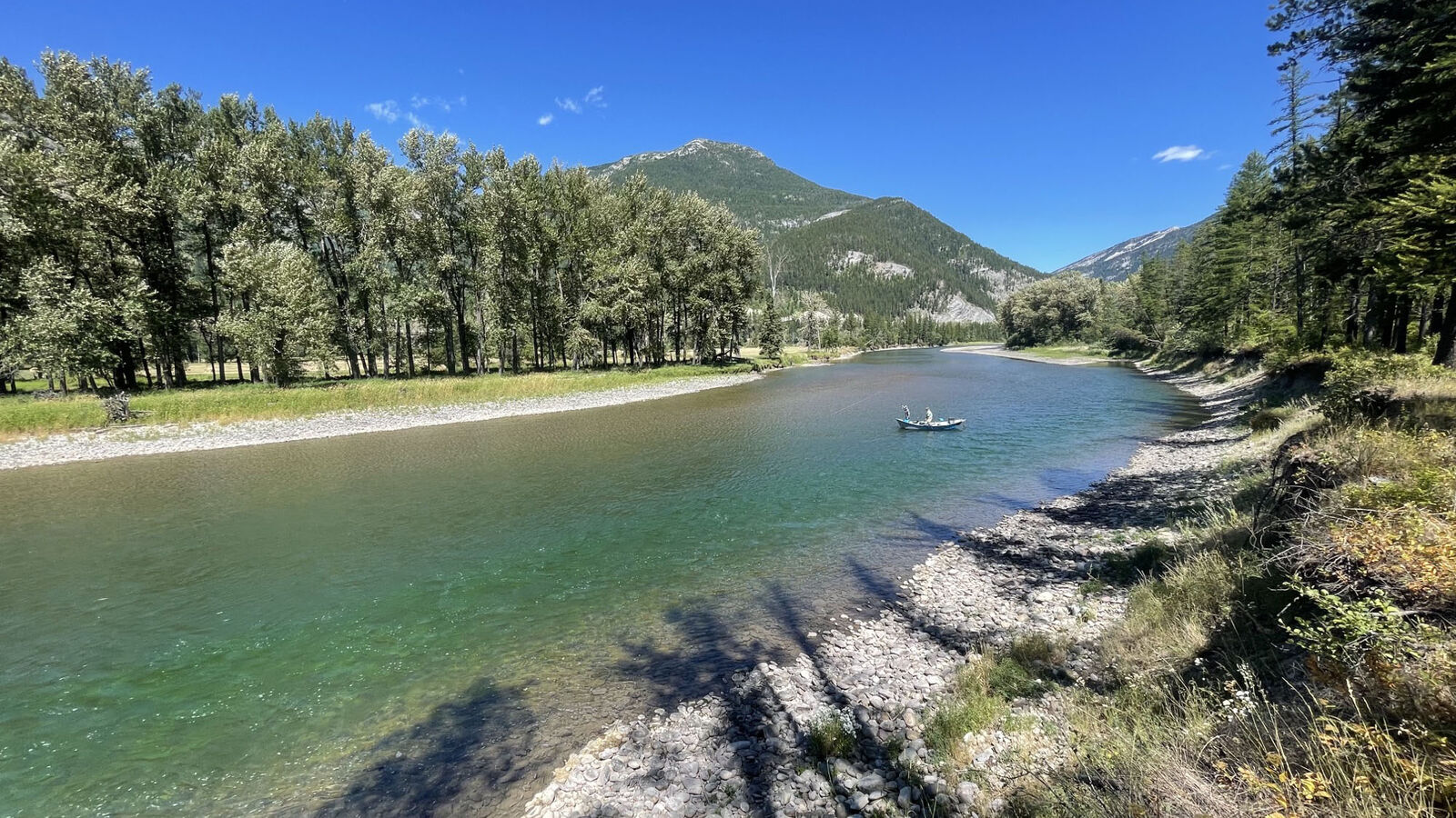 Fly fishing at Brooks Creek Ranch on the Elk River near Fernie, British Columbia